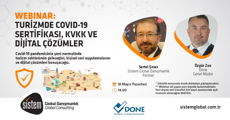 Sistem Global Danışmanlık TURİZMDE COVID-19 SERTİFİKASI, KVKK VE DİJİTAL ÇÖZÜMLER