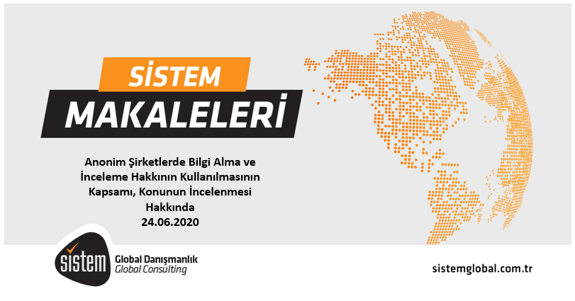 Sistem Global Danışmanlık Anonim Şirketlerde Bilgi Alma ve İnceleme Hakkının Kullanılmasının Kapsamı, Konunun İncelenmesi Hakkında