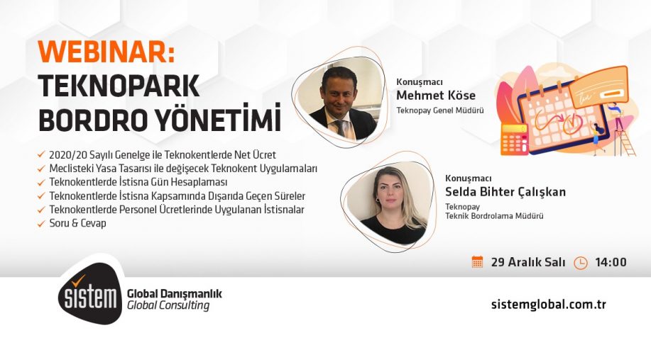 Teknopark Bordro Yönetimi 7 Sistem Global Danışmanlık Teknopark Bordro Yönetimi