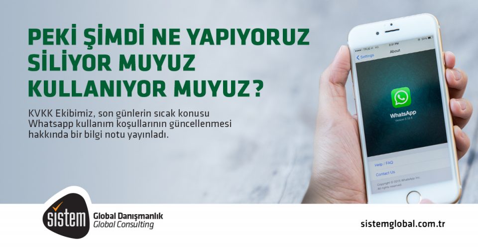Sistem Global Danışmanlık WHATSAPP KOŞULLARININ GÜNCELLENMESİ HAKKINDA
