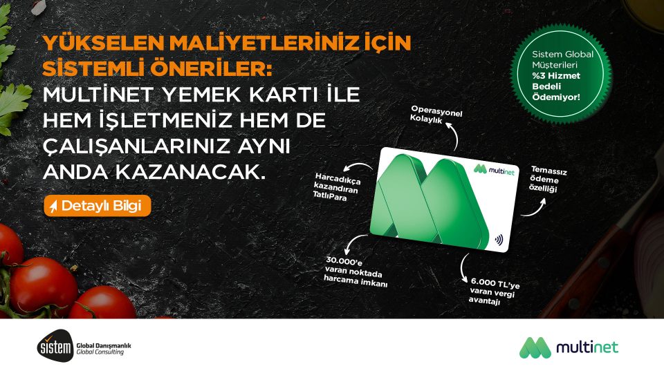 Sistem Global Danışmanlık Multinet Yemek Kartı ile Yemek Giderleriniz Kazanca Dönüşüyor!