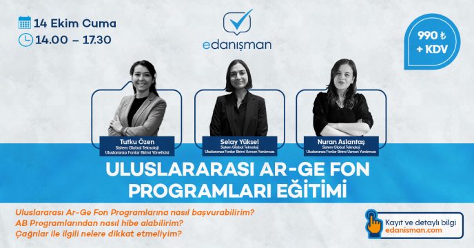 Uluslararası Ar-Ge Fon Programları Eğitimi 7 Sistem Global Danışmanlık Uluslararası Ar-Ge Fon Programları Eğitimi